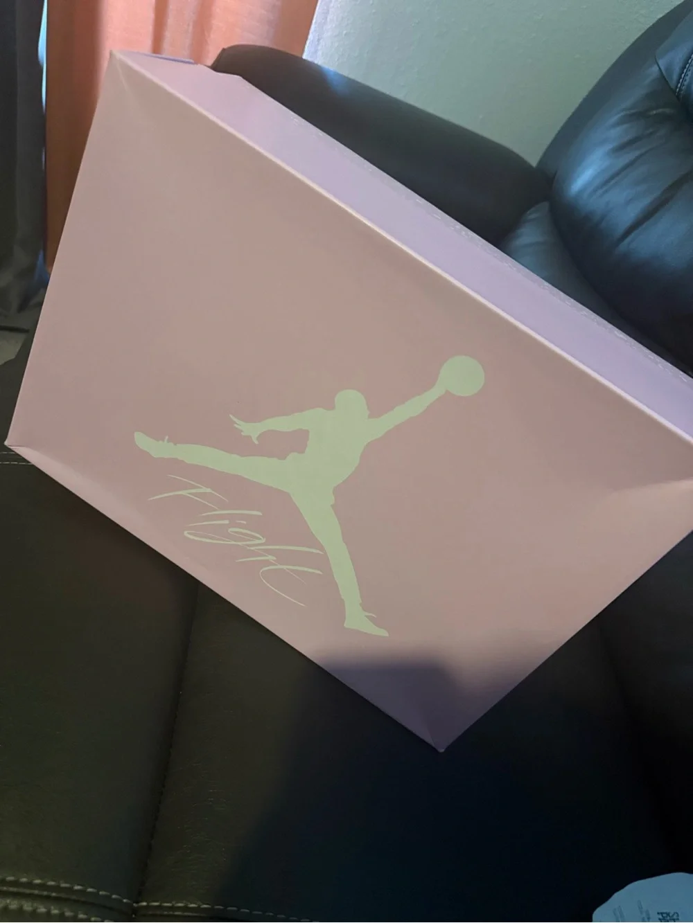 Jordan 4’s  Pink Shoe Box with Mint Jumpman
